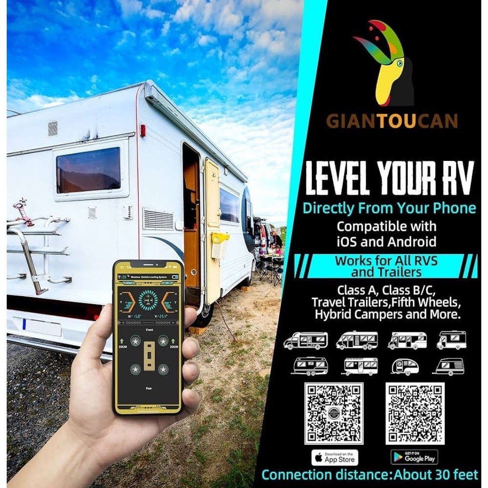 Wireless RV Leveling System Bluetooth 5.0 Real-Time Auto Leveler - Picture 6 of 6